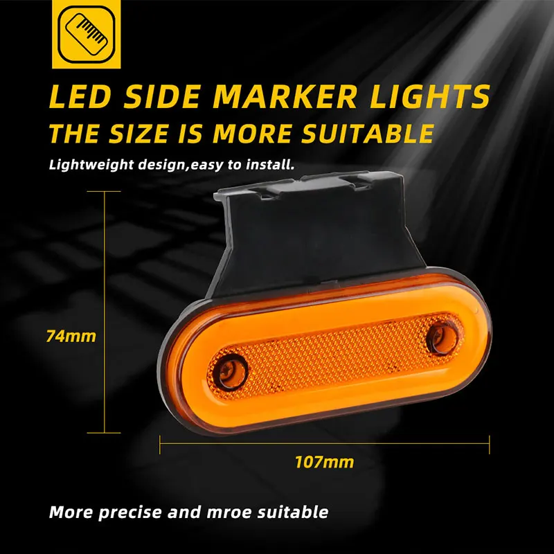 24 В светодиодный боковой фонарь для грузовика Предупреждающие огни светодиодные