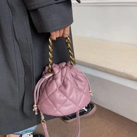 lattice pleated bucket crossbody messenger bags 2022 new totes with chain handle womens designer handbag luxury shoulder bag pu