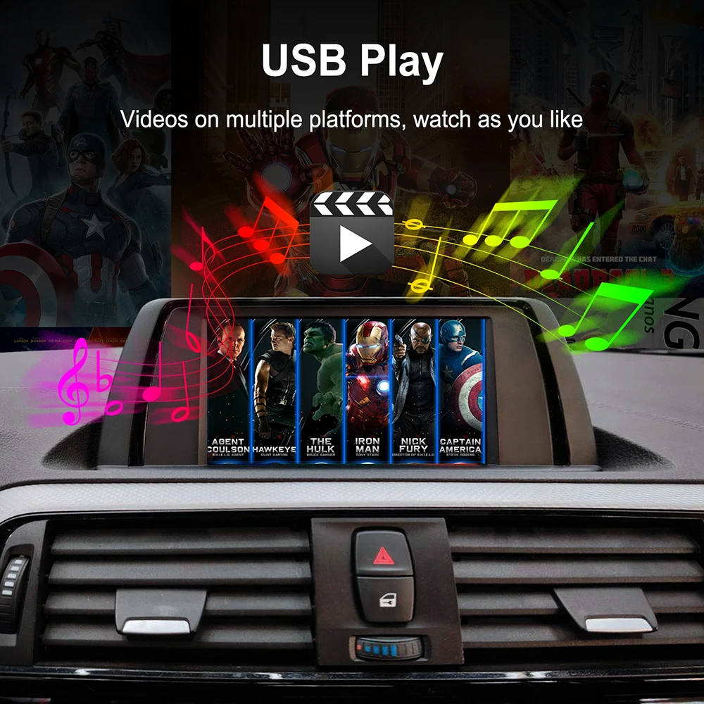 Беспроводной декодер интерфейса CarPlay Android Auto для BMW 5 6 7 серии F01 F02 2013-2015 CIC System Mirror