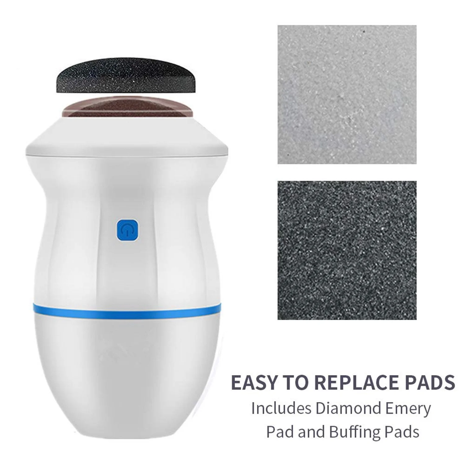 

Electric Foot Grinder, 2 Grinding Heads for Pedicure, Remove Dead Skin and Calluses, Foot Care Hard File Machine Blue