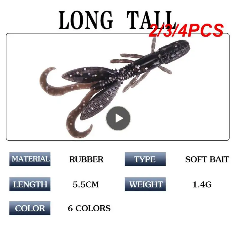 

2/3/4PCS Fishing Lure Bait Soft Worm High Simulation Luya Bait False Flexibility Trembling And Sinking Soft Bait