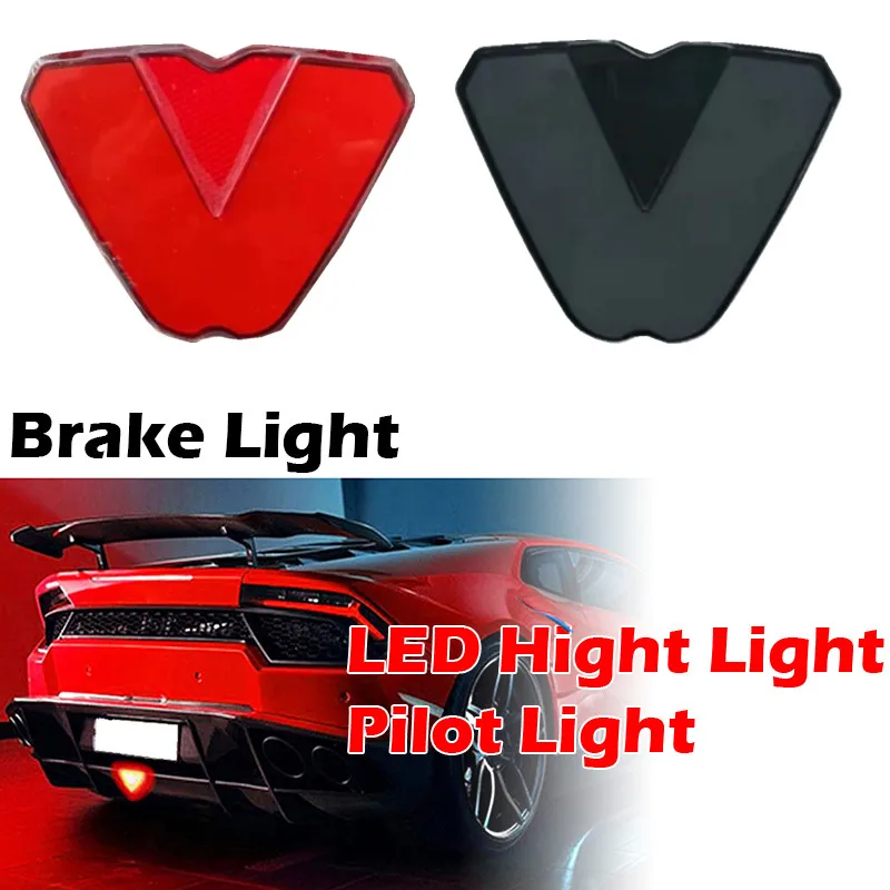 

Universal Brake Signal Lamp F1 Style Triangle Sporty Rear Bumper Flicker Pilot light “Tail Third Brake Lamp ” For JDM BBA