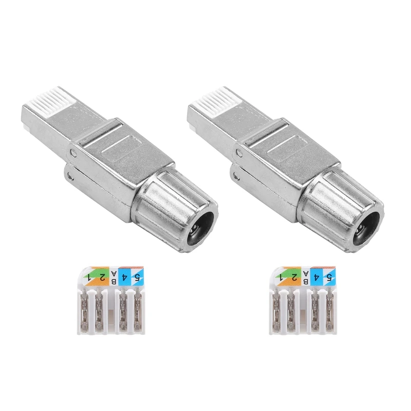 

2 Pcs For RJ45 CAT7 Connectors Tool Free Shielded Toolless Modular Network Plug For Installation Cable
