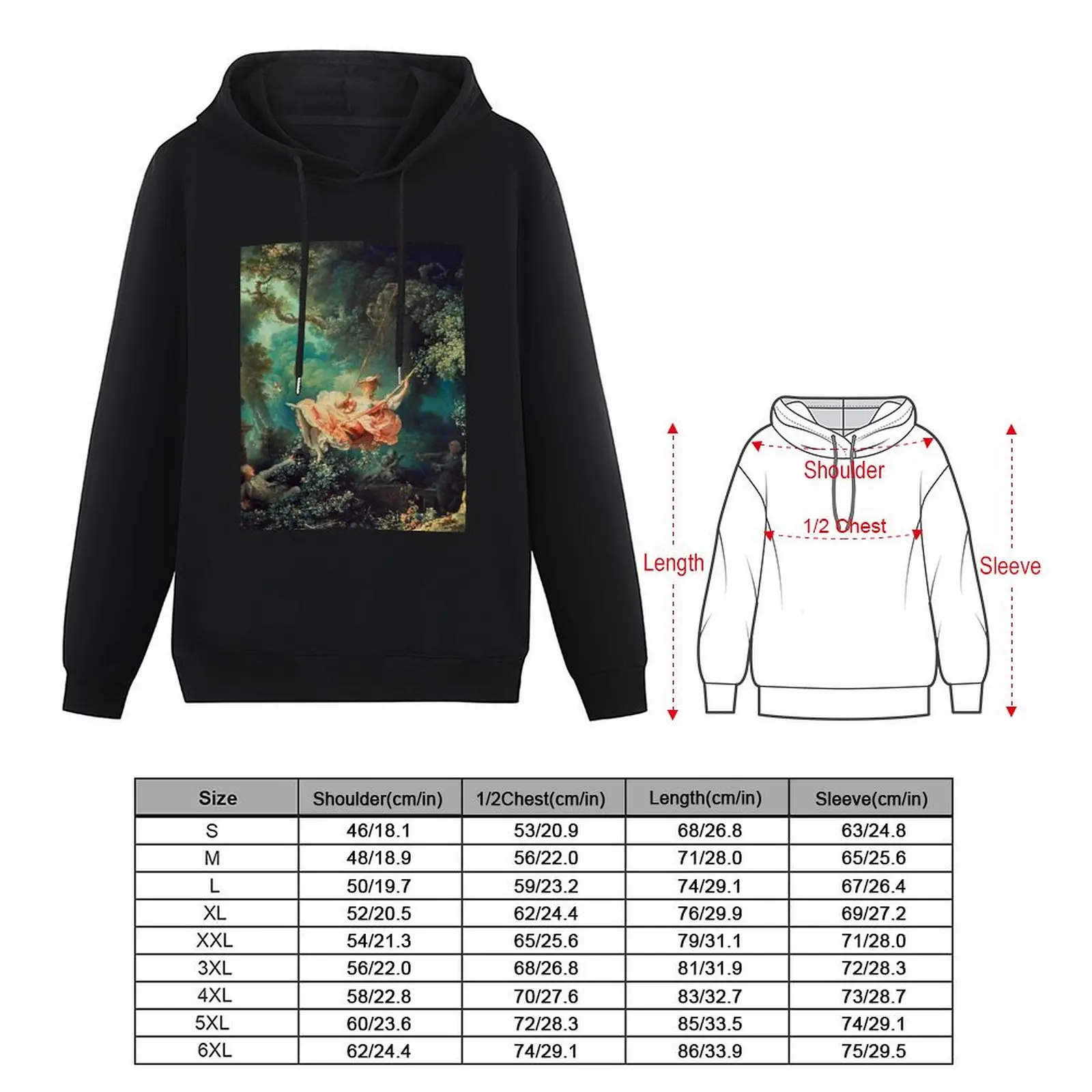 Swing Jean Honoré Fragonard пуловер с капюшоном эстетическая одежда футболки рисунком