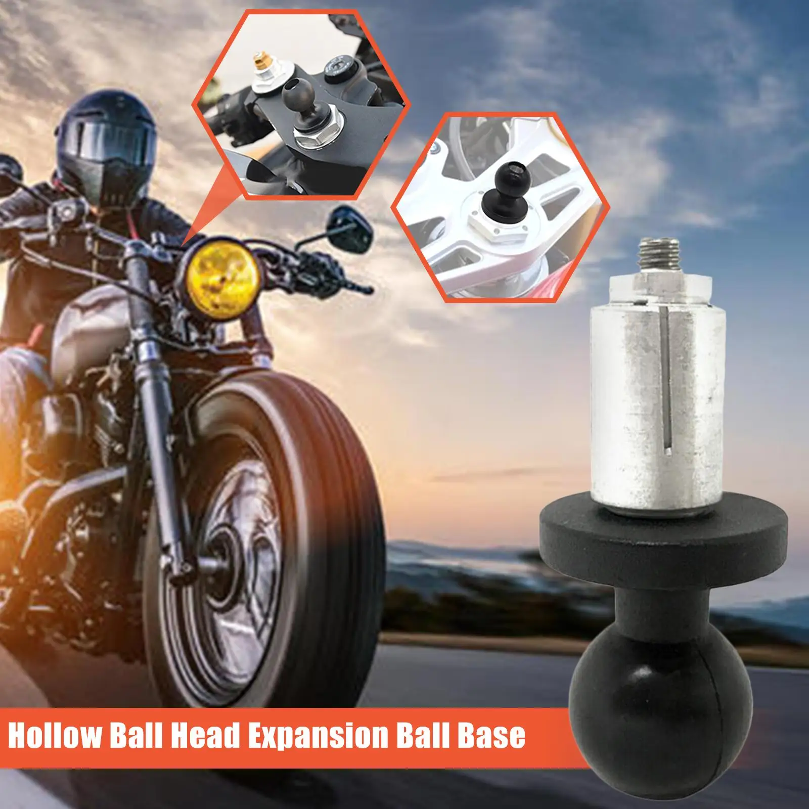 

Motorcycle Front Fork Stem Base Ball Adapter Rubber Base Head RAM Mount for Gopro Ball Mount Adapter G3U2