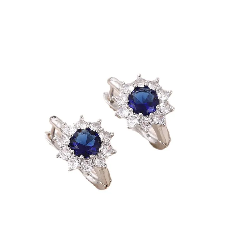 Покрытие из стерлингового серебра 925 модные инкрустированные сапфиром