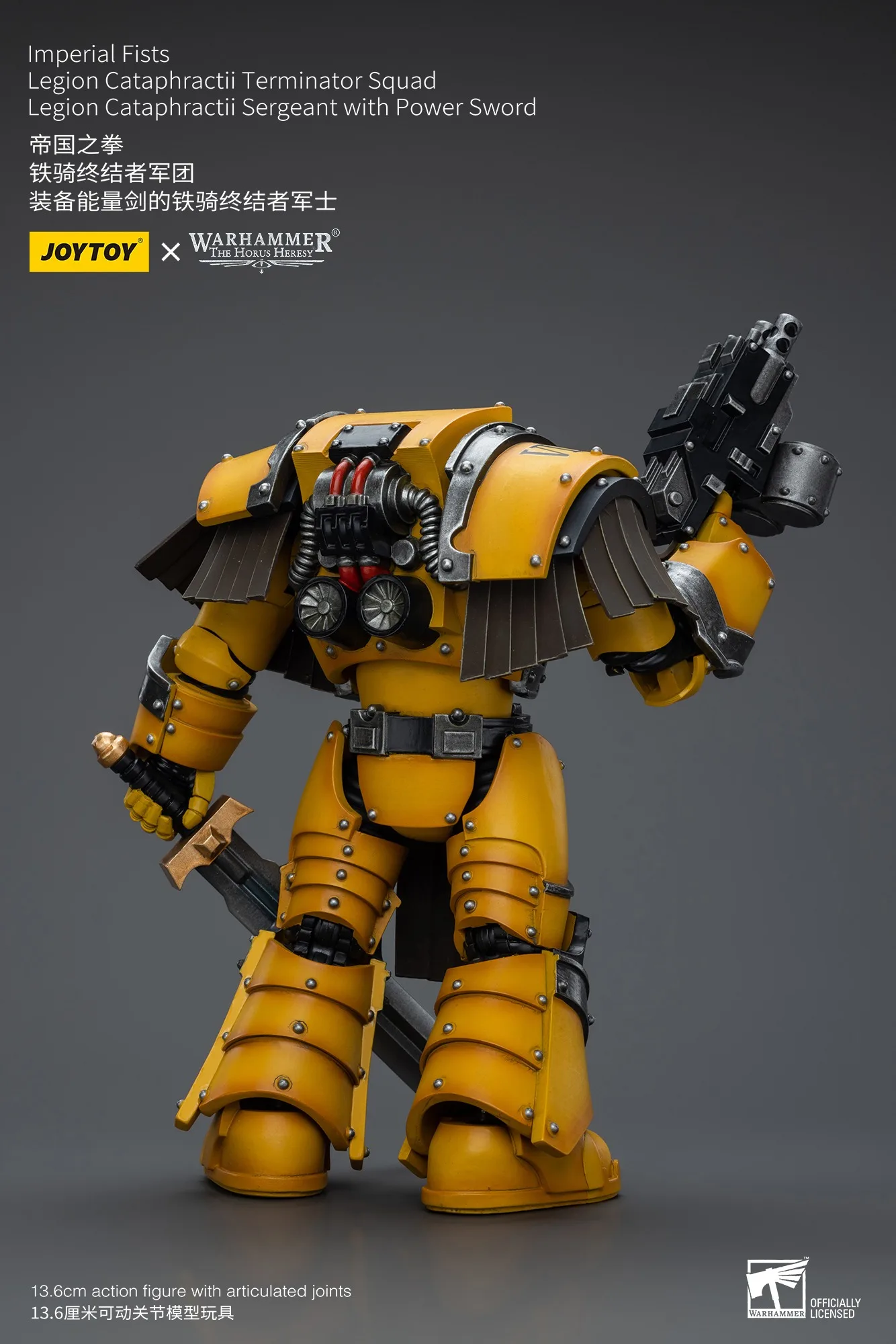 Фото JOYTOY Warhammer 1/18 фигурки императорских кулаков легион катафологии сержант с силовым мечом фигурка модель игрушка подарки для мальчика №4