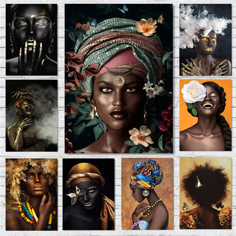 Абстрактный Африканский цветок золотые ювелирные изделия Этническая женщина