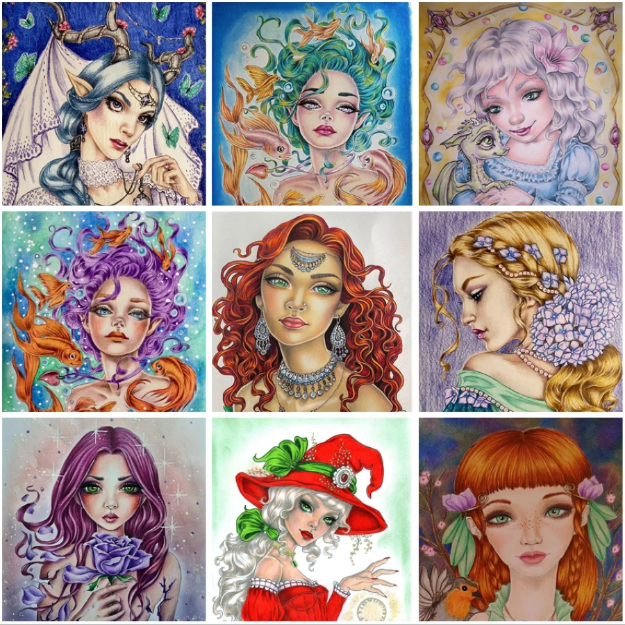 

Painting By Numbers On Canvas With Frame Diy Kit colorful fairy Drawing Acrylic Paint Oil Picture Of Coloring By Numbers