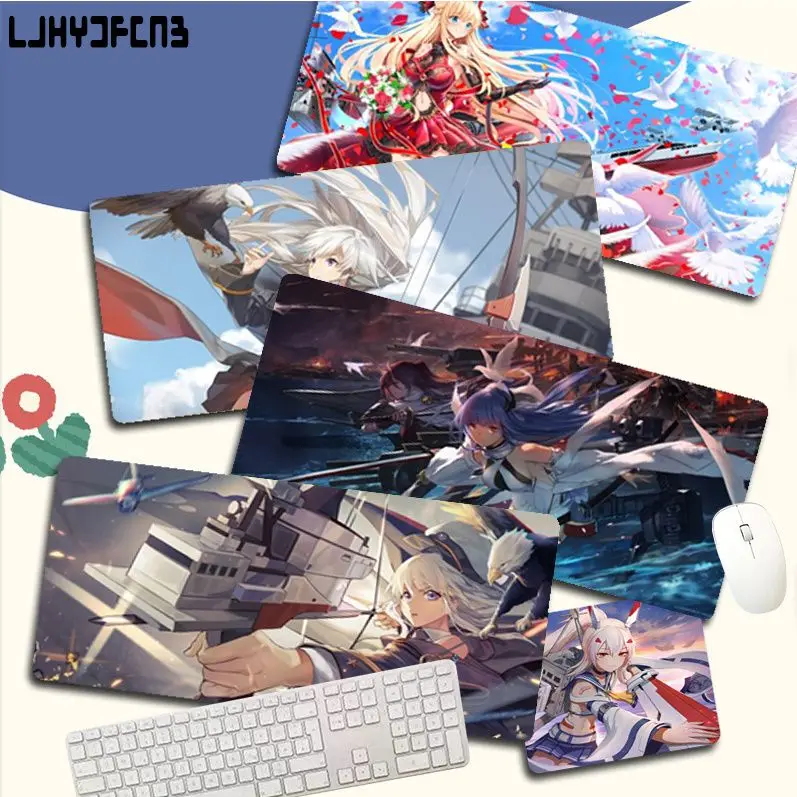 

LJHYDFCNB Azur Lane Mousepad girl pad Keyboards Rubber Gaming mousepad Desk Mat Size for large Edge Locking Game Keyboard Pad