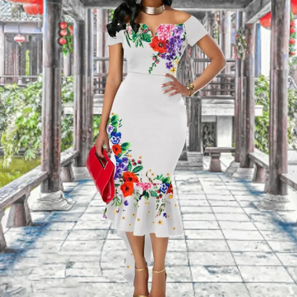 

Women Dress Chinese Style Short Sleeve Flower Embroidered Nylon Elegant Ladies Long Dress for Party Women's Clothing XXL