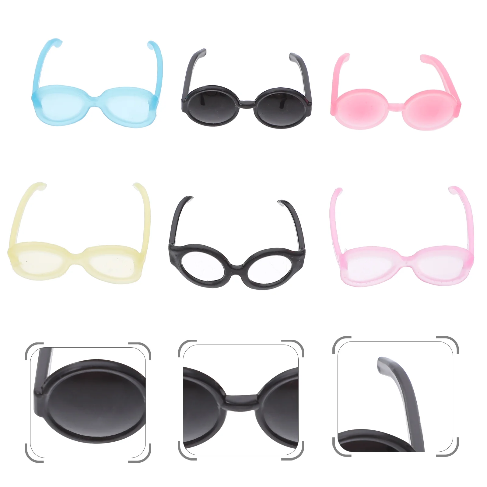 

Glasses Sunglassesminieyeglasses Accessories Inch Dressing Crafts Miniatureplastic Baby Toy Play Tiny Costume Dressprops