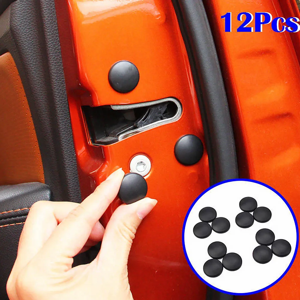

12pcs Wheel Car Interior Door Lock Stickers Vehicle Decorative Trim Cap Screw Protector