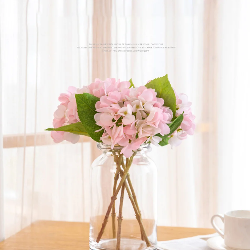 

2Pc Artificial Hydrangea Silk Flower Hotel Display Photographic Ornaments Home Decoration Party Wedding Decor Artificial Flower