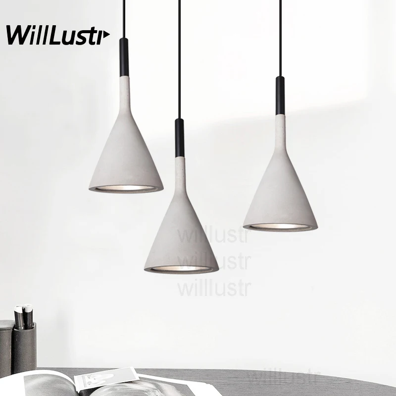 Ручная работа Подвесная лампа из цемента Бетонный светильник для ресторана, отеля, кухни, столовой, прикроватной тумбочки, кафе, магазина. Потолочная люстра. Освещение.