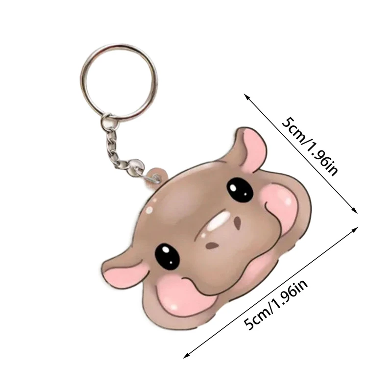 Брелок Moo Baby Hippo акриловый кулон подвески забавный маленький бегемот милый брелок