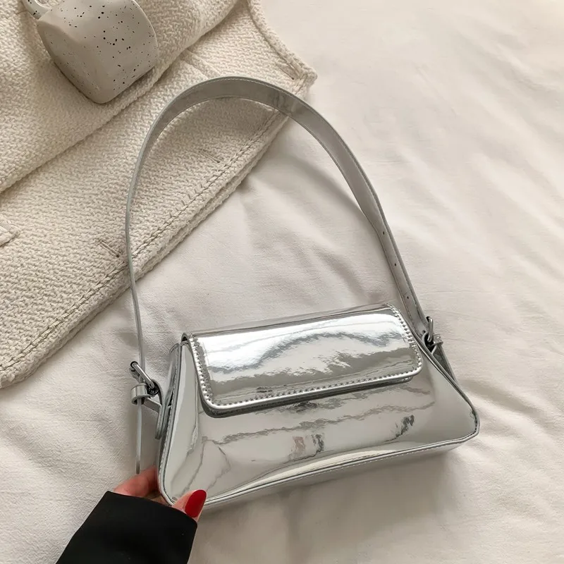 

New fashion cool hot girl bag shiny small crowd armpit bag lady handbag high fashion shoulder bag