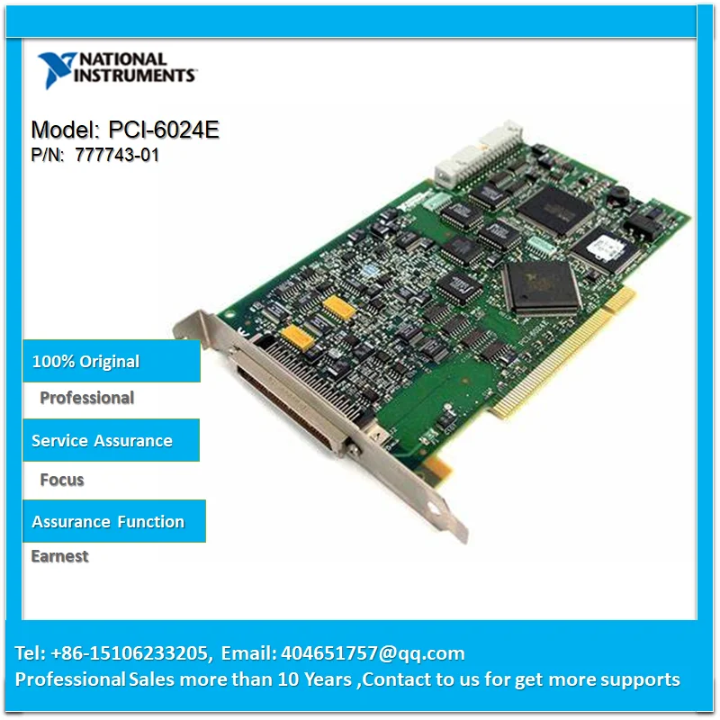 NI PCI-6024E 777743-01 16 AI (12, 200 kS/s), 2 AO, 8 DIO, multifunction PCI I/O devices