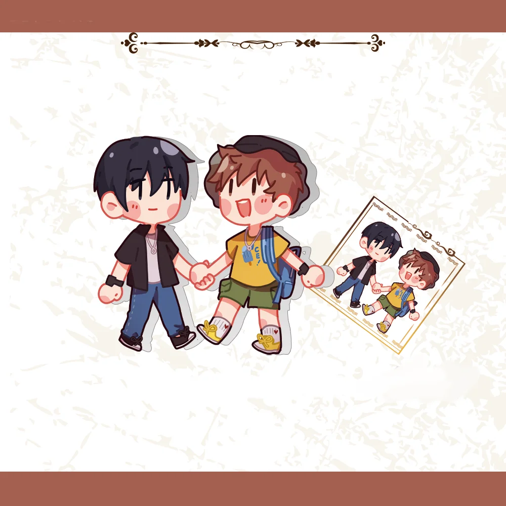 

Anime Stand Keychain Time Raiders Dao Mu Bi Ji Wuxie Zhang Qiling Strap Keyring Dual-purpose Desktop Decoration 8cm