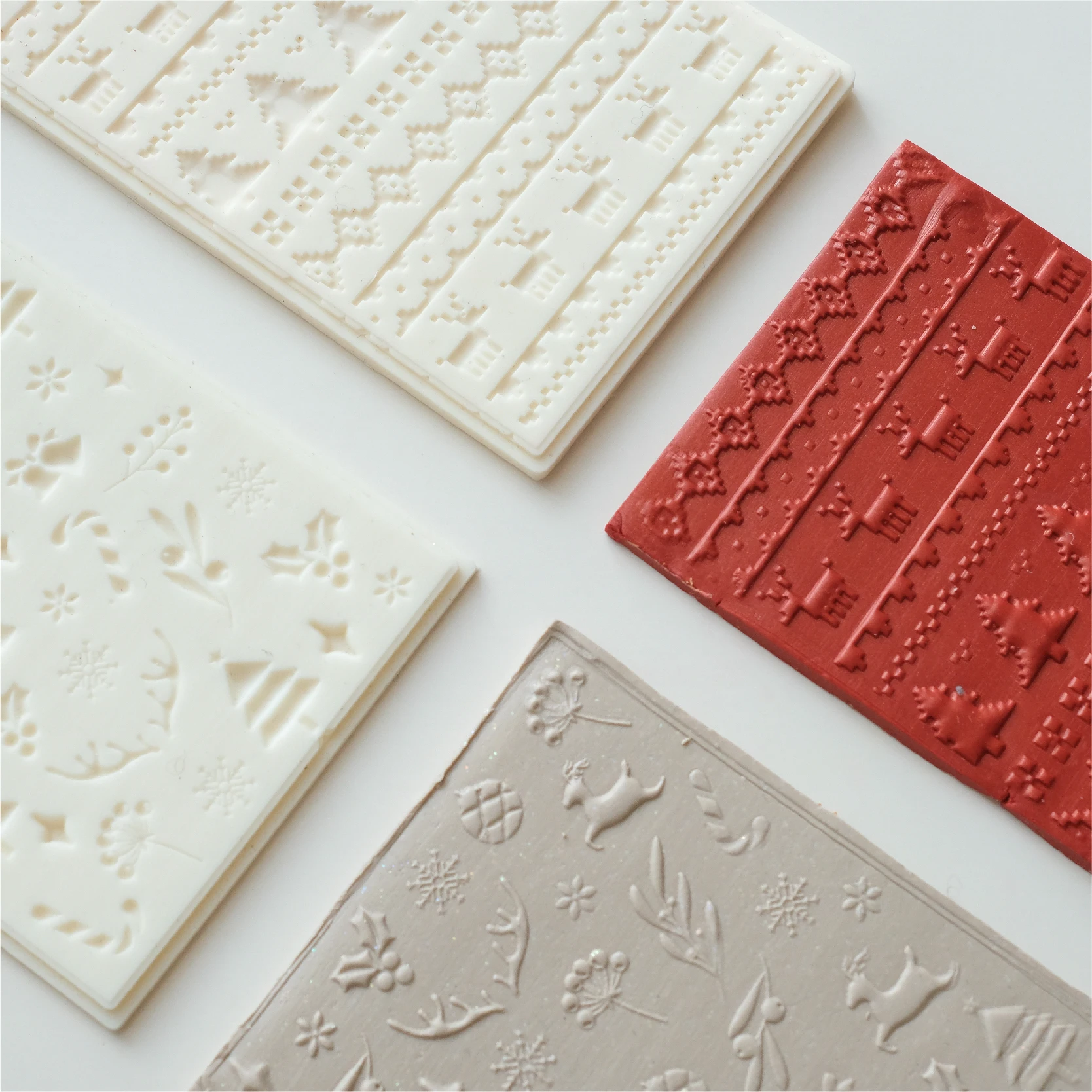 

Полимерная глина, текстурная плитка, креативная Рождественская Праздничная глина, силиконовая плитка, сделай сам, мягкая керамика, сделай сам, инструменты для работы с глиной