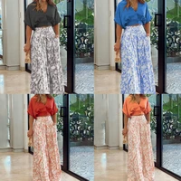 summer tiktok womens fashion v neck sexy short top casual loose printed wide leg pants two piece set womens commuting style