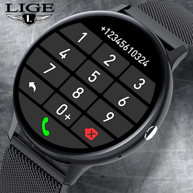 

LIGE 2022 Bluetooth Answer Call Smart Watch Men Full Touch Dial Call Fitness Tracker IP67 Waterproof 4G ROM Smartwatch For Women