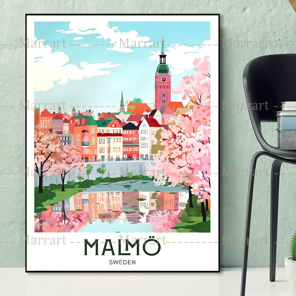 Модный городской винтажный настенный художественный декор для путешествий