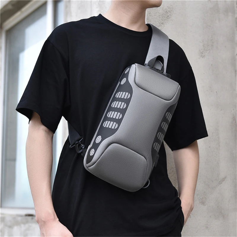 

Men Sling Cross Body Chest Pack Bag Oxford Anti-theft Short Trip Motorcycle Rider Male Messenger Side Shoulder Bags