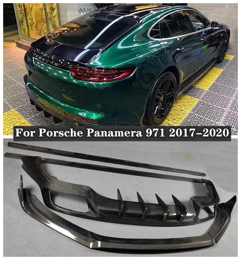 

For Porsche Panamera 971 2017 2018 2019 2020 High Quality Carbon Fiber Front Lip Rear Diffuser Spoiler Side Skirt Body Kit