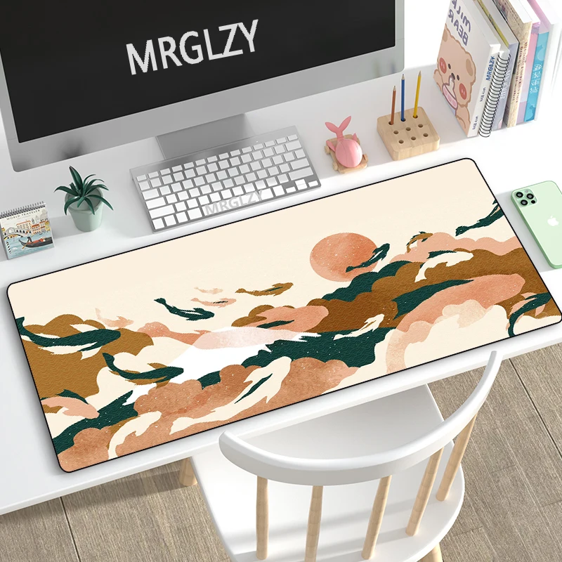 

Japanese Style Whale Mouse Pad Mousepad Gaming Accessories Desk Mat Large Rubber Keyboard Mouse Pads Ukiyo-e Giant Wave for LOL