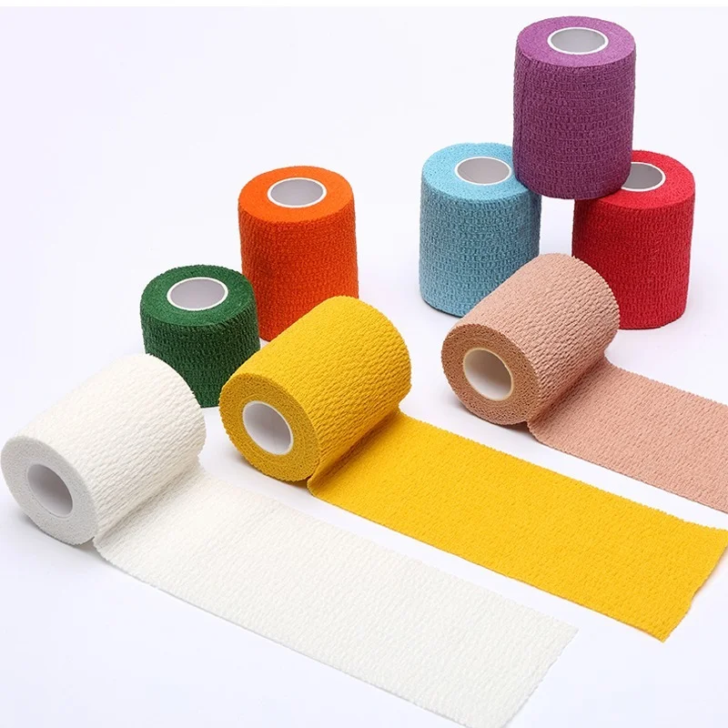 

1 Pcs Printed Sports Knee Protector 4.8m Medical Therapy Elastic Bandage Colorful Self Adhesive Wrap Tape for Finger Joint Pet
