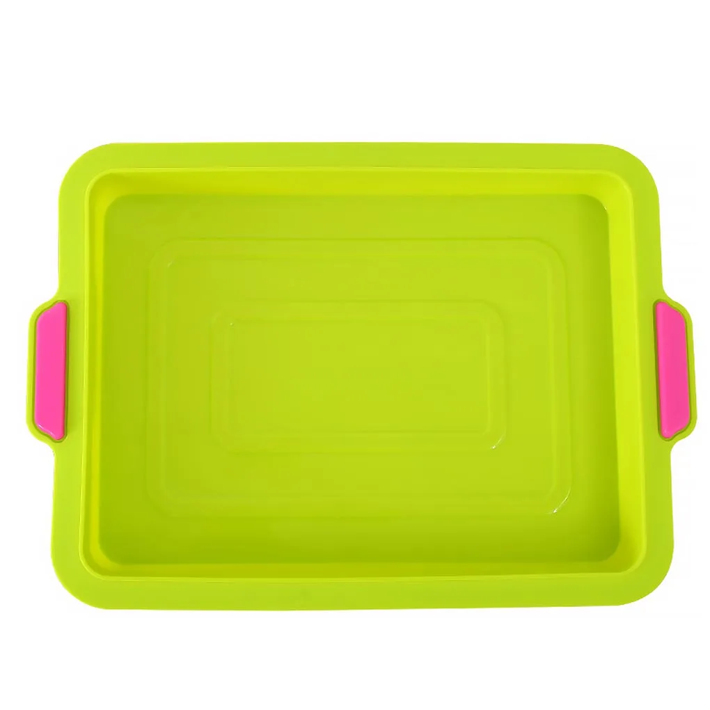 

Силиконовая квадратная форма для выпечки торта, антипригарный противень для выпечки с утолщенной ручкой, жаропрочная посуда для выпечки темно-серого цвета