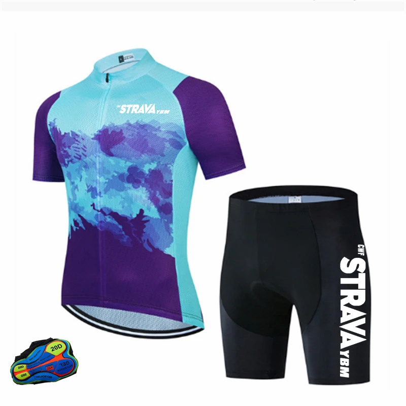 

Men's Short Sleeve Cycling Jersey With Bib-short 2022 New Cycling Set Breathable Bicycle Uniform Racing Sport Mountain Bike Suit