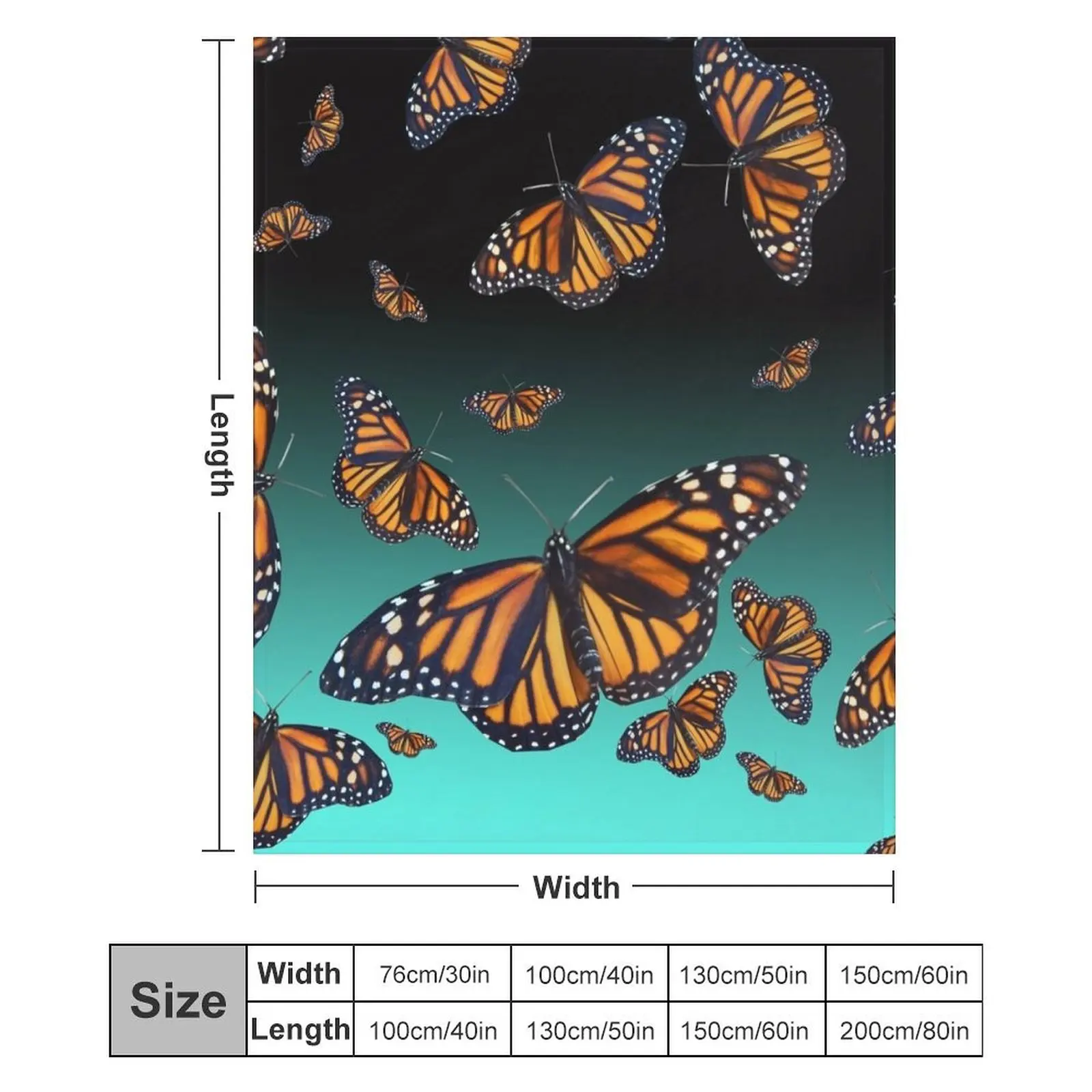 Новое синее и оранжевое одеяло с рисунком бабочки монарха для дивана тонкий