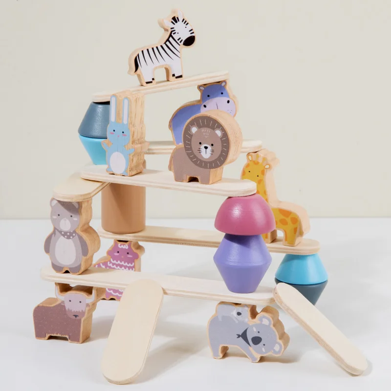 

Children's early education building blocks animal cognitive balance blocks puzzle blocks fine action training toys