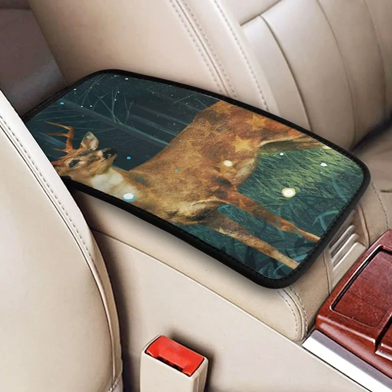 

Fallow Deer Car Center Console Armrest Cover Pad, Seat Armrest Box Protector Universal Car Trim, Suitable for Most Vehic