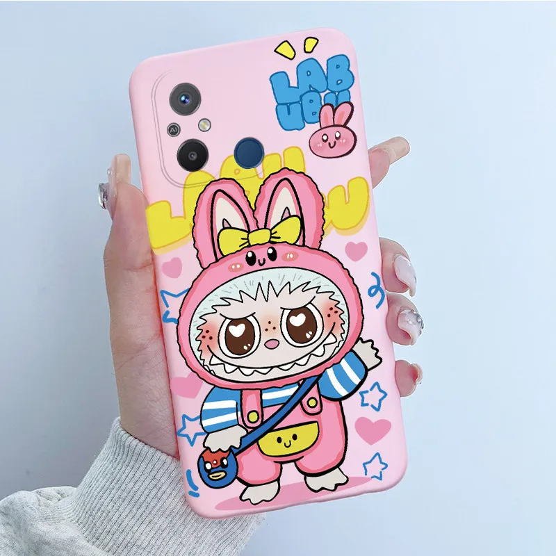 For Xiaomi Redmi 12C Case Beautiful flower Cartoon Labubu Painted Phone 12 C C12 Redmi11A Silicone Back Cover