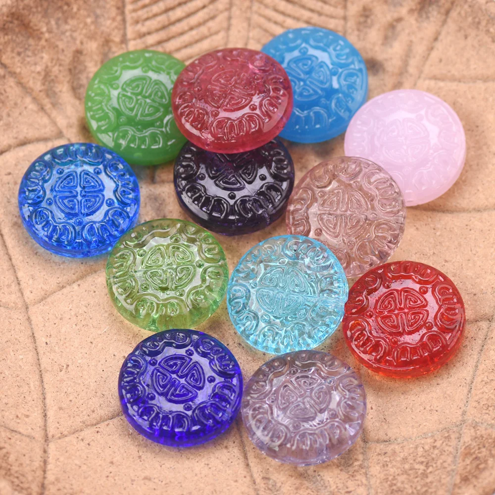 

1pcs Charms Round Oblate 25mm Lampwork Glass Loose Pendant Beads Jewelry Making DIY