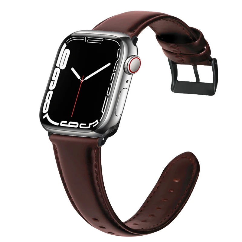 Genuine Leather Strap For Apple Watch band 45mm 41mm 44mm 40mm apple watch series 7 65 4 3 corera iwatch 42mm 38mm bracelet belt