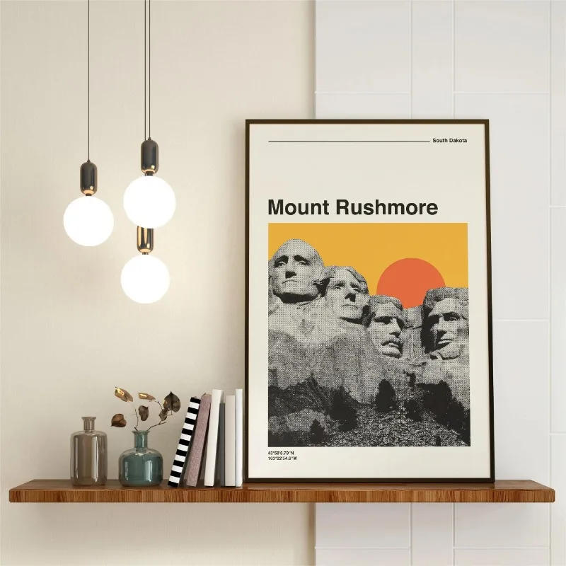 Винтажные настенные картины в национальном парке с фотографиями леса и гор