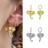 yuxintome 925 sterling silver needle elephant hoop earrings exquisite animal pendant earrings for women fashion jewelry