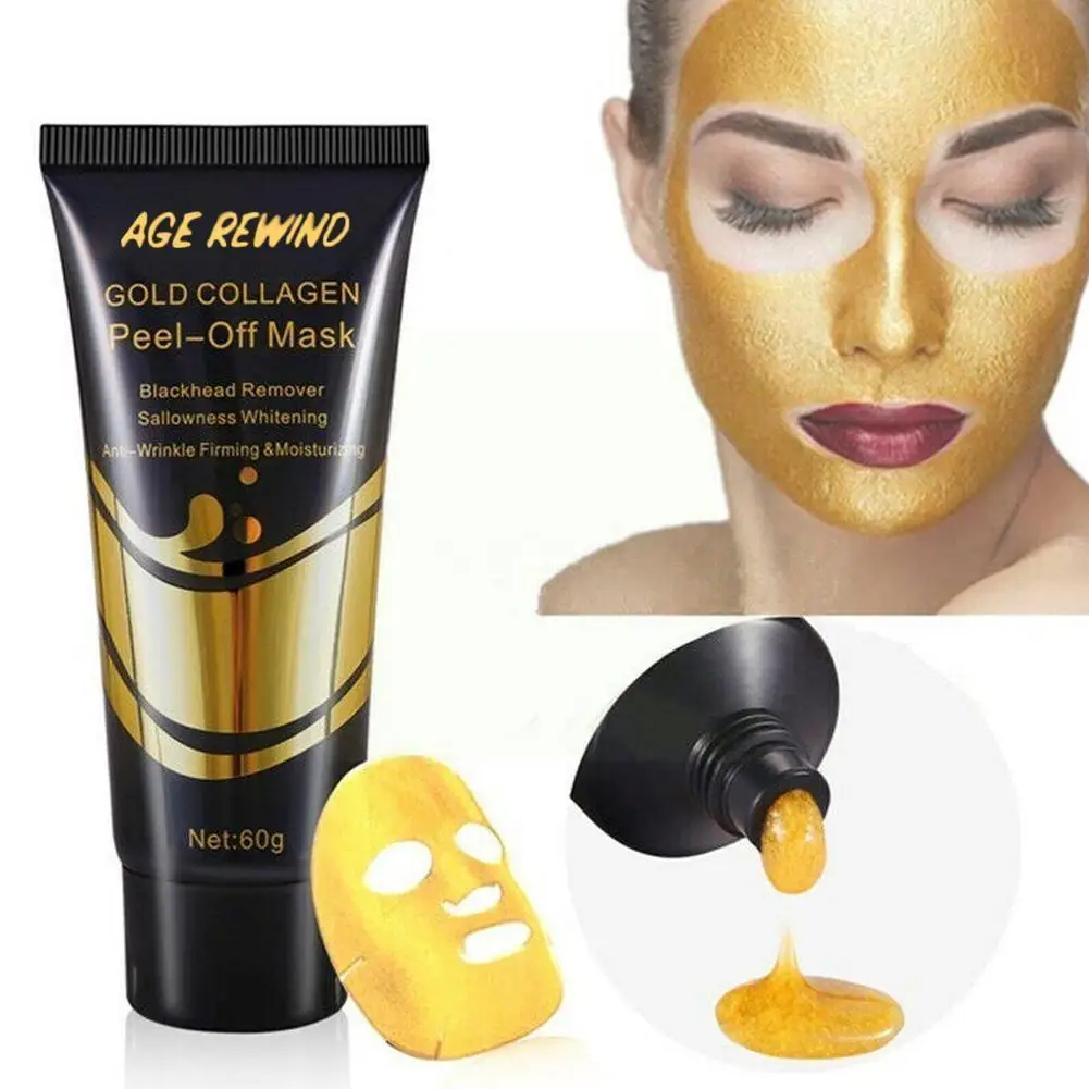

24k Gold Collagen Anti Aging Whitening Lifting Care Blackheads Peel Firming Off Skin To Smooth S Tear T1v4