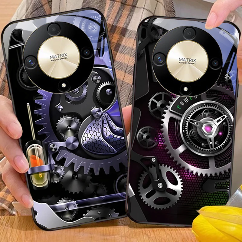 Текстурная шестерня зеленая для Honor Magic 6 50 70 90 Lite X7b 200 Pro nova 10 Nova 5T X6 P30 Pura Ultra чехол из