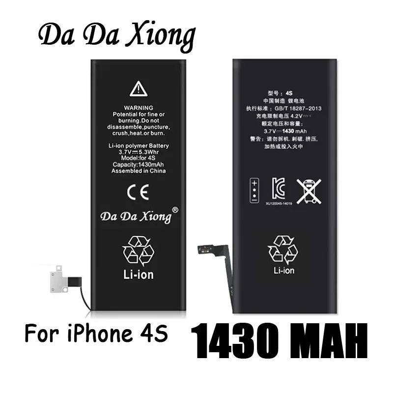 10pcs Da Xiong аккумулятор для iPhone 4S 4GS 1430mAh реальная емкость Замена