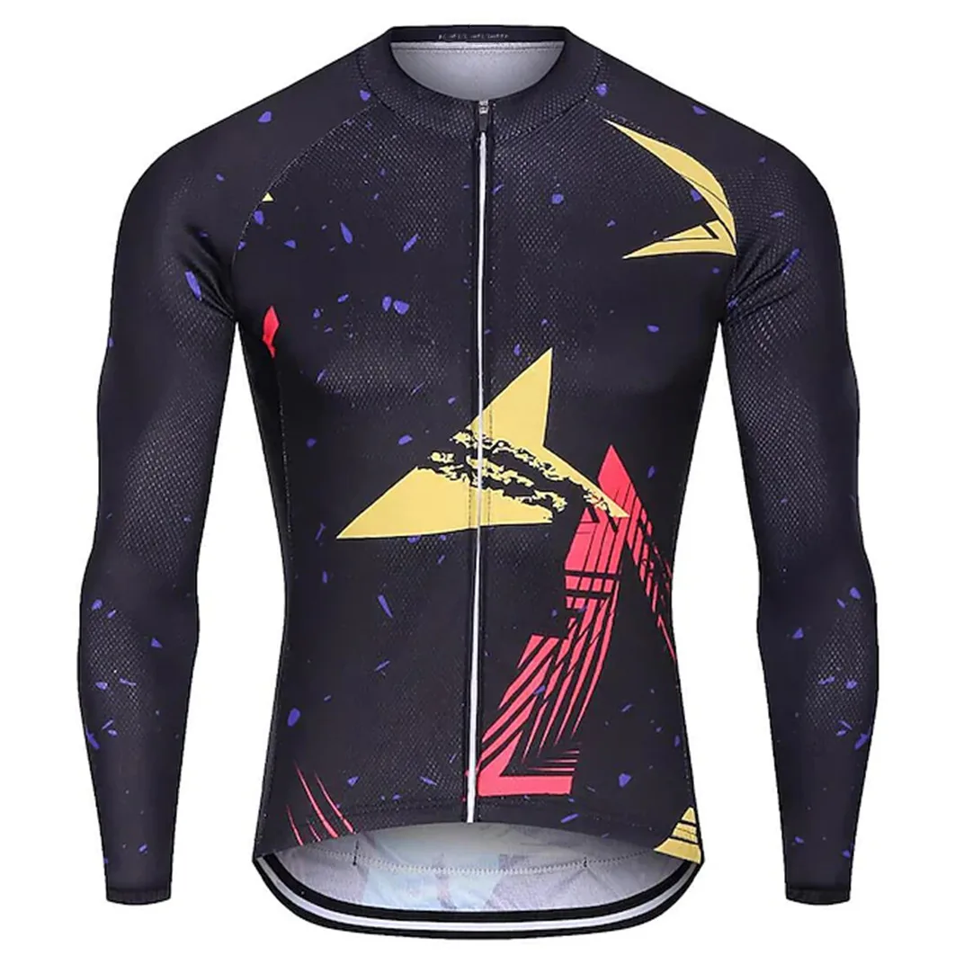 

Road Mountain Quick Dry Sports Clothing Cycling Jersey Breathable Bike Jersey Back Pocket MTB Long Sleeve 100% Polyester Men