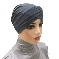 h139a high quality crisscross muslim hijab hats pull on islamic scarf turban hijab full headcover women headwrap ramadan gift