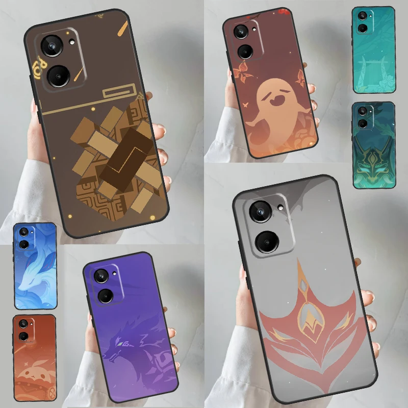 Чехол Genshin Impact Game чехол для Realme C51 C55 C53 C35 C33 C30 C67 C21Y C25s C15 9 10 11 12 Pro Plus GT Neo 5