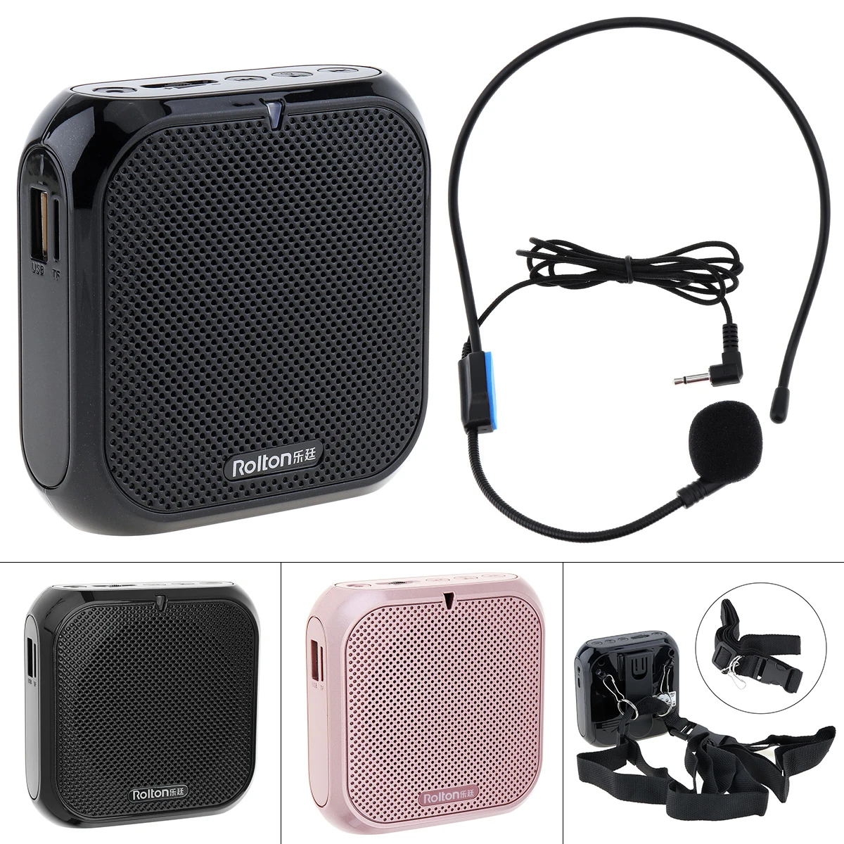 

Rolton K400 3 Colors Portable Wired Mini Audio Megaphone Voice Amplifier Mic Waist Band Clip Support FM Radio TF MP3 Player