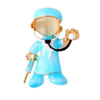cindy xiang opal enamel doctor boys brooches medical brooch pin nurse doctor jewelry fashion 2 colors available good gifts