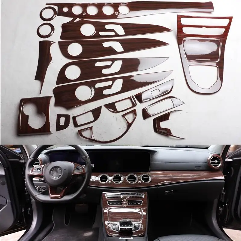 

Car Interior Sequins Mouldings Modification Decorative Trim Frame Wooden Color For Mercedes-Benz E Class 2016 2017 2018